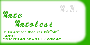 mate matolcsi business card